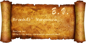 Brankó Vanessza névjegykártya